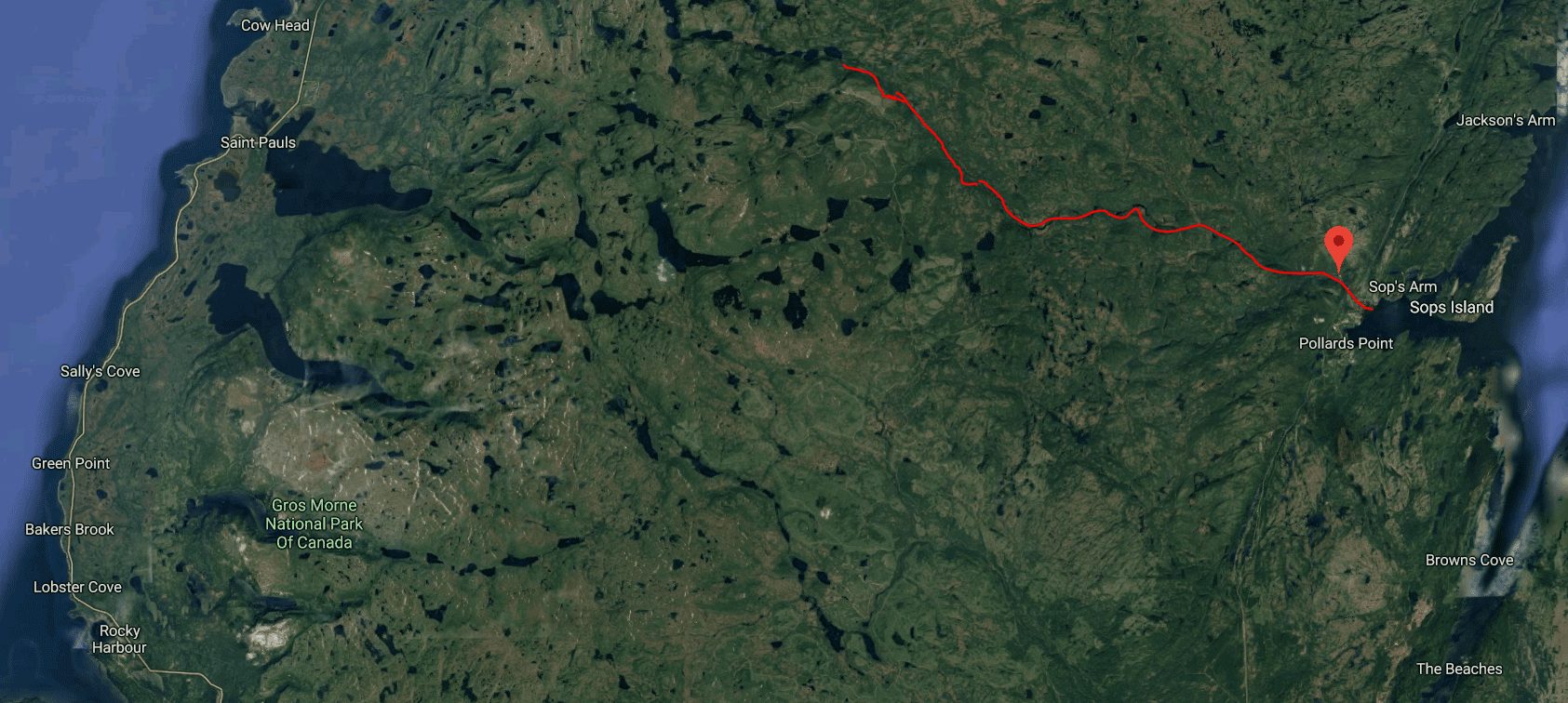 The LOcation of Main River in NewfoundlandA