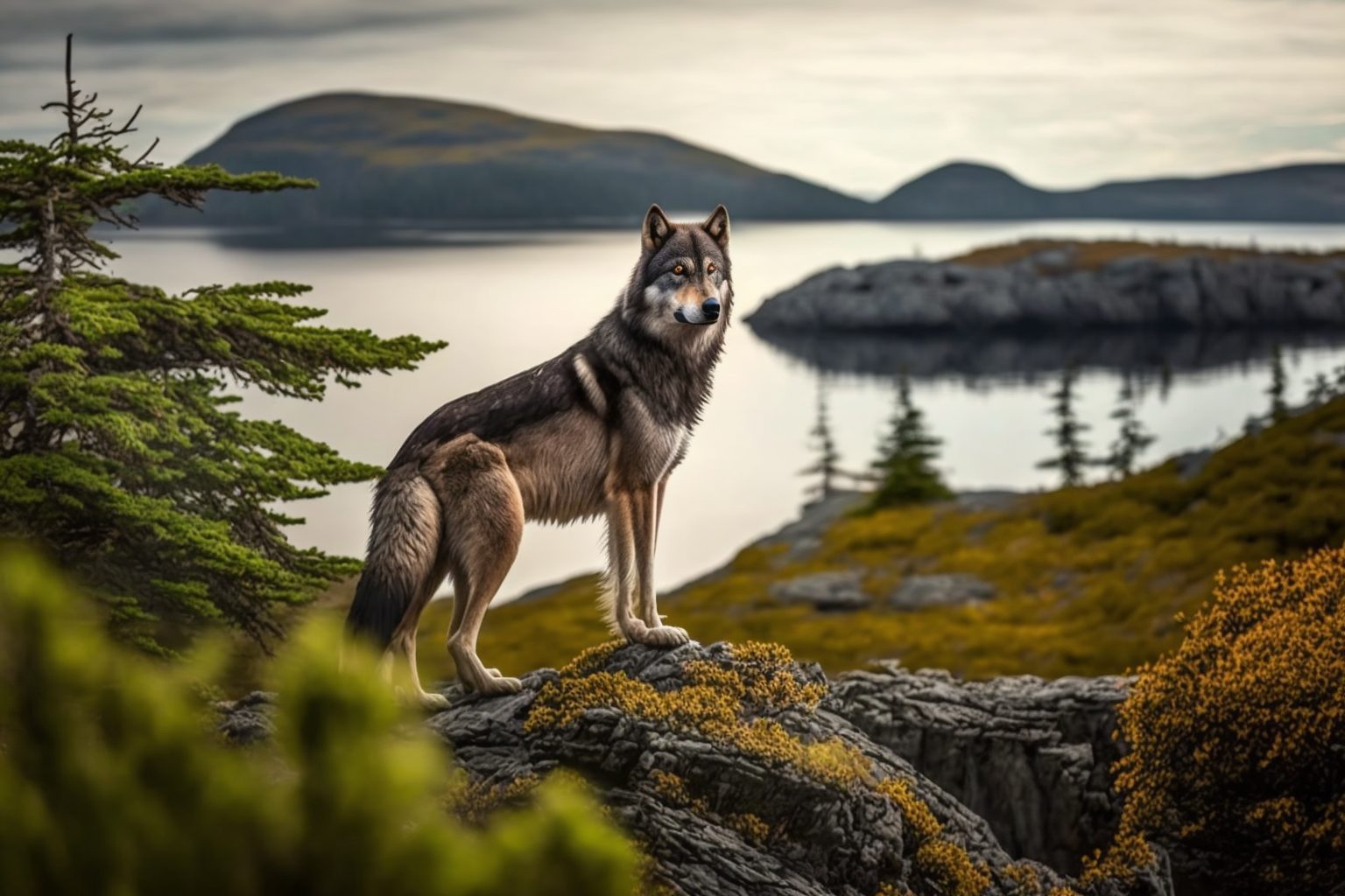 Artist Creation of the inconspicuous Newfoundland Wolf